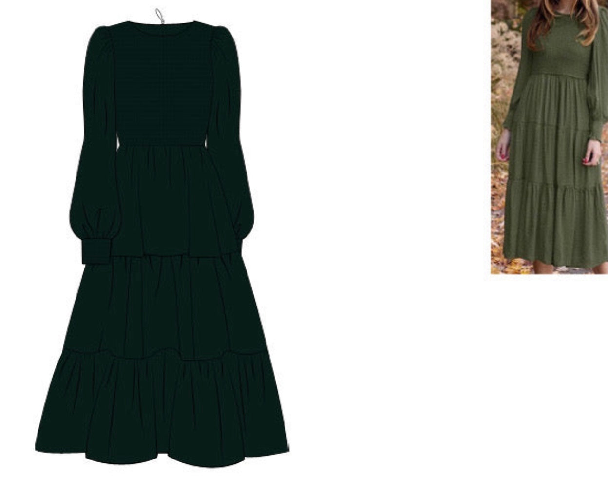 Green Velvet Mom Dress