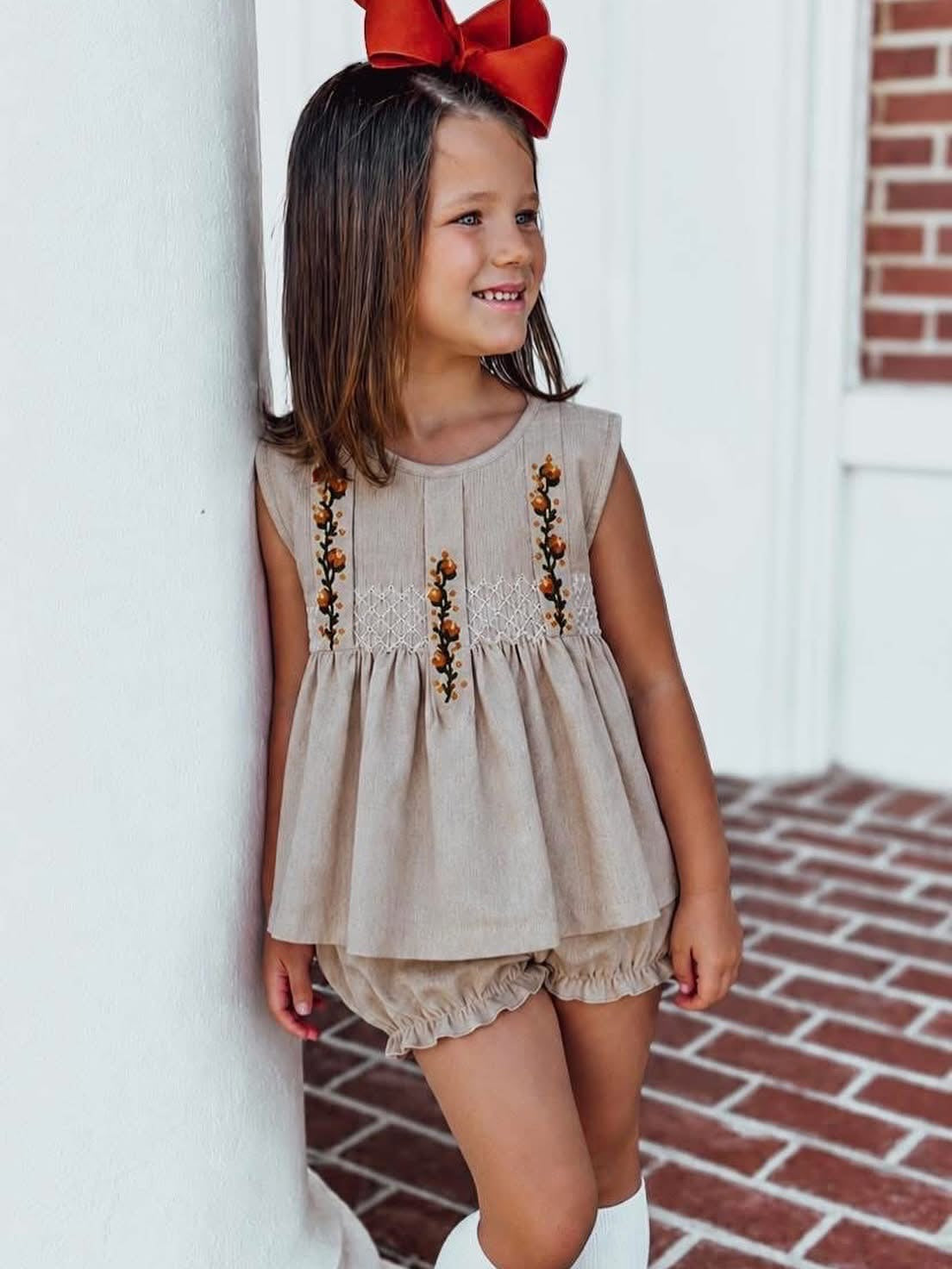 Fall Linen Bloomer Set