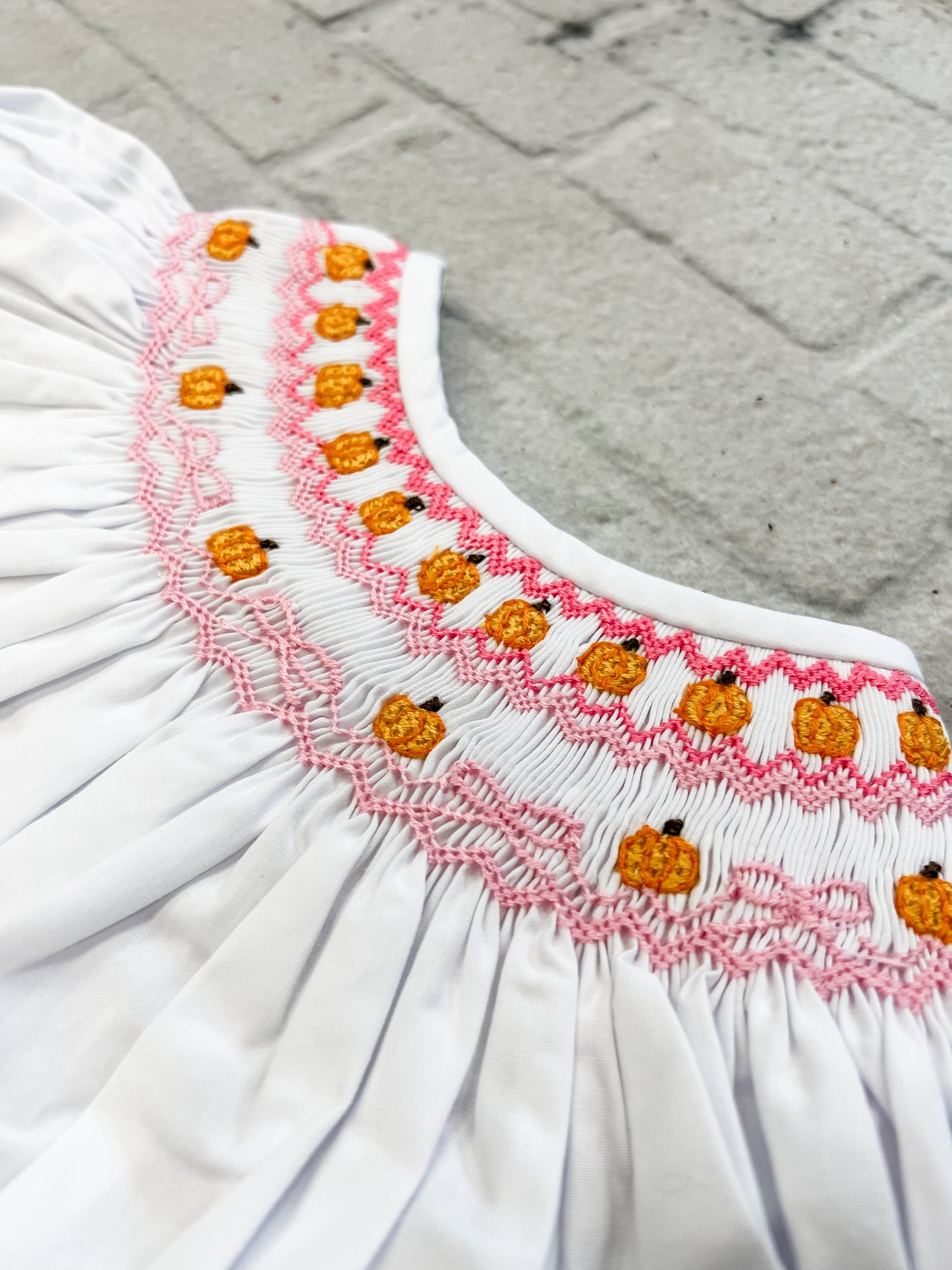 Smocked Pumpkins and Bows Girl Bubble