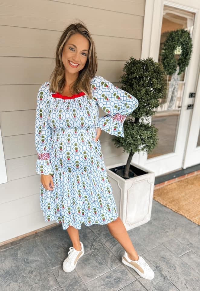 Blue Christmas Mom Dress