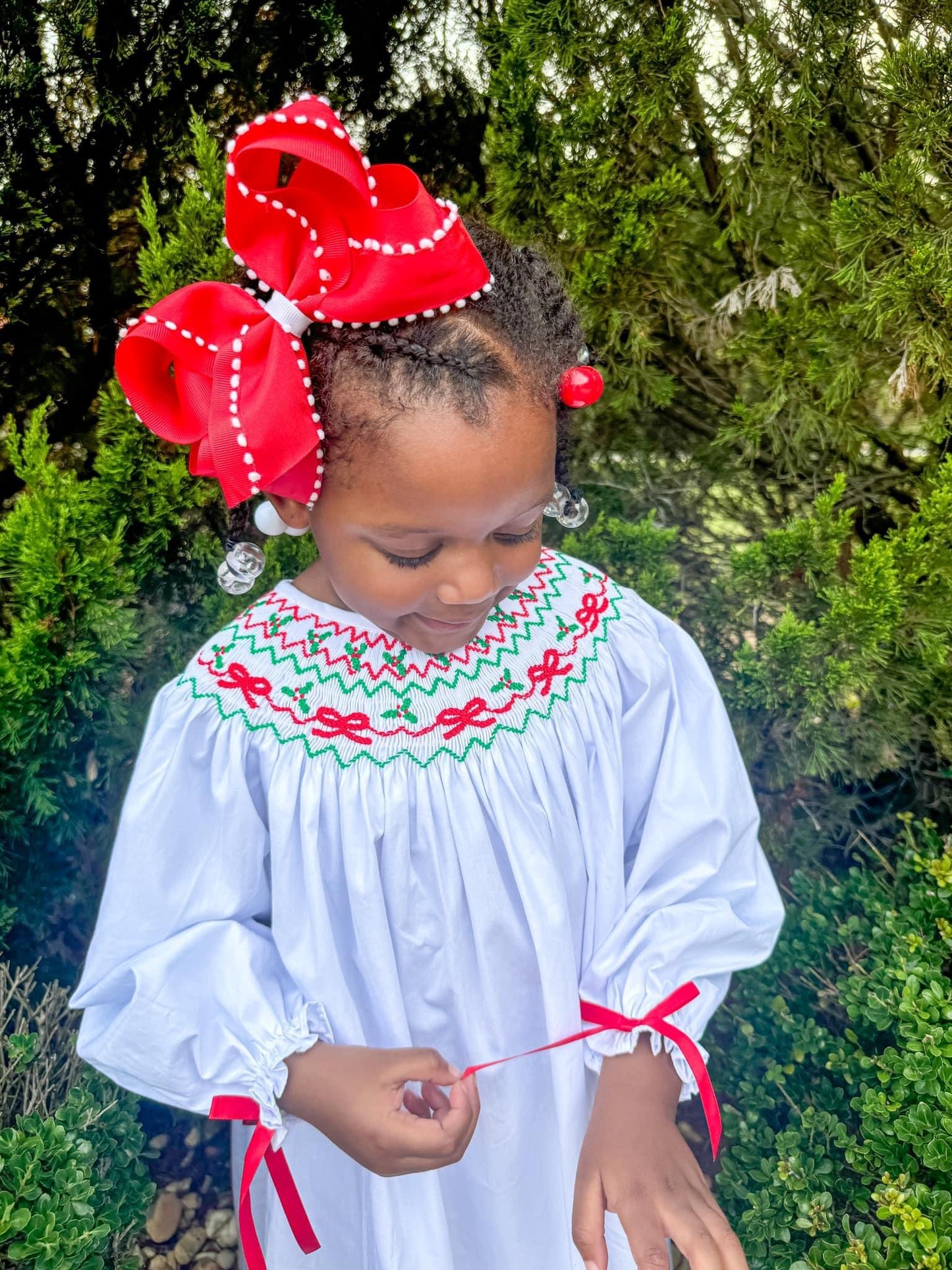 Christmas Smocked Bow Bishop
