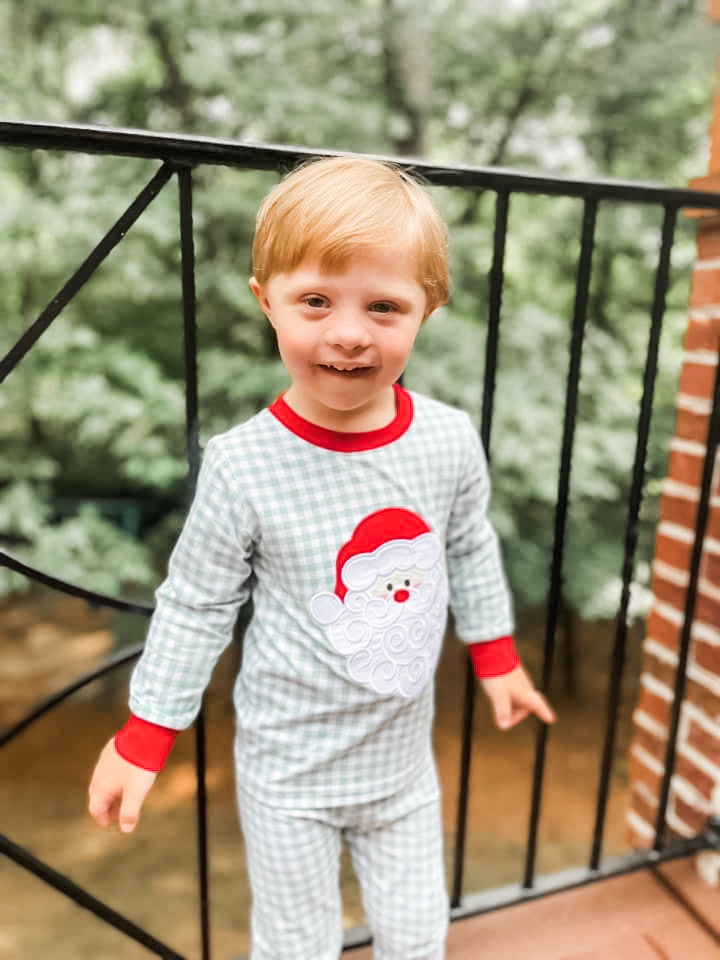 Santa Applique Boy Two Piece Classic Cozy