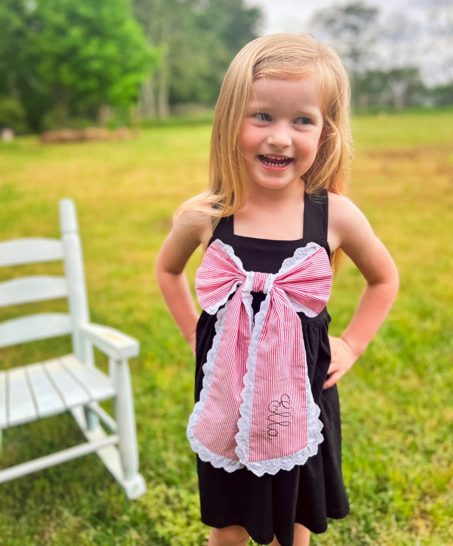 Bows of Fall Red and Black Dress