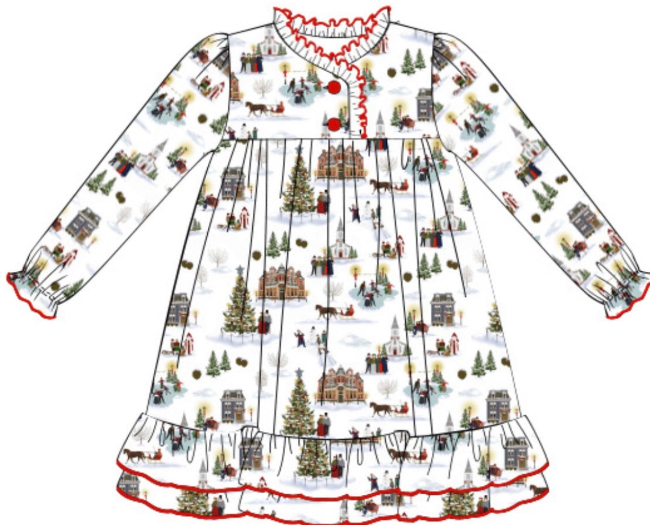 Canterbury Christmas Girl Gown Classic Cozy