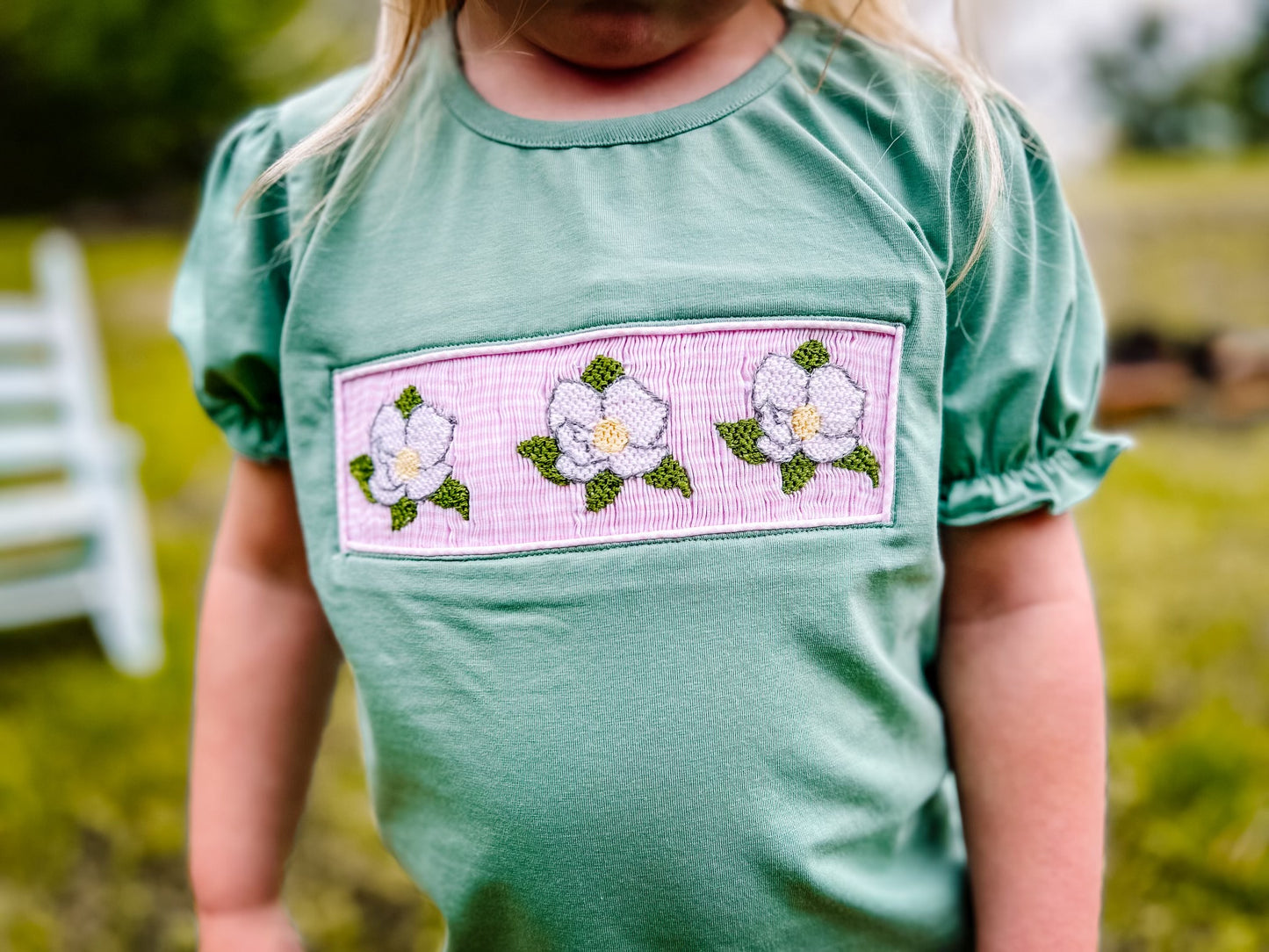 Smocked Magnolia Girl Short Set