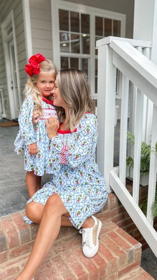 Blue Christmas Girl Dress