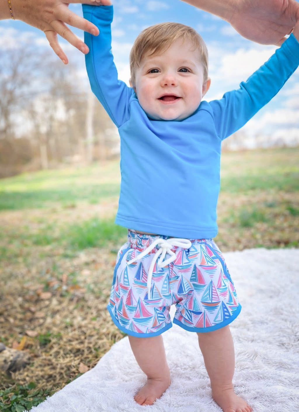 Seaside Sails Boy Two Piece Rashguard Set