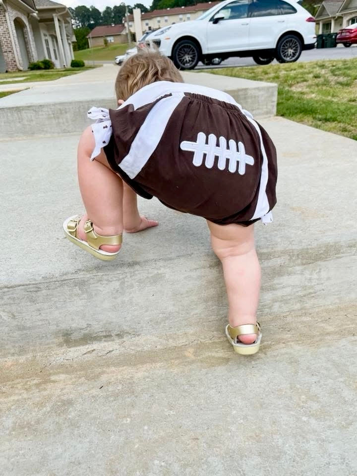 Girl Football Applique Bloomer Set