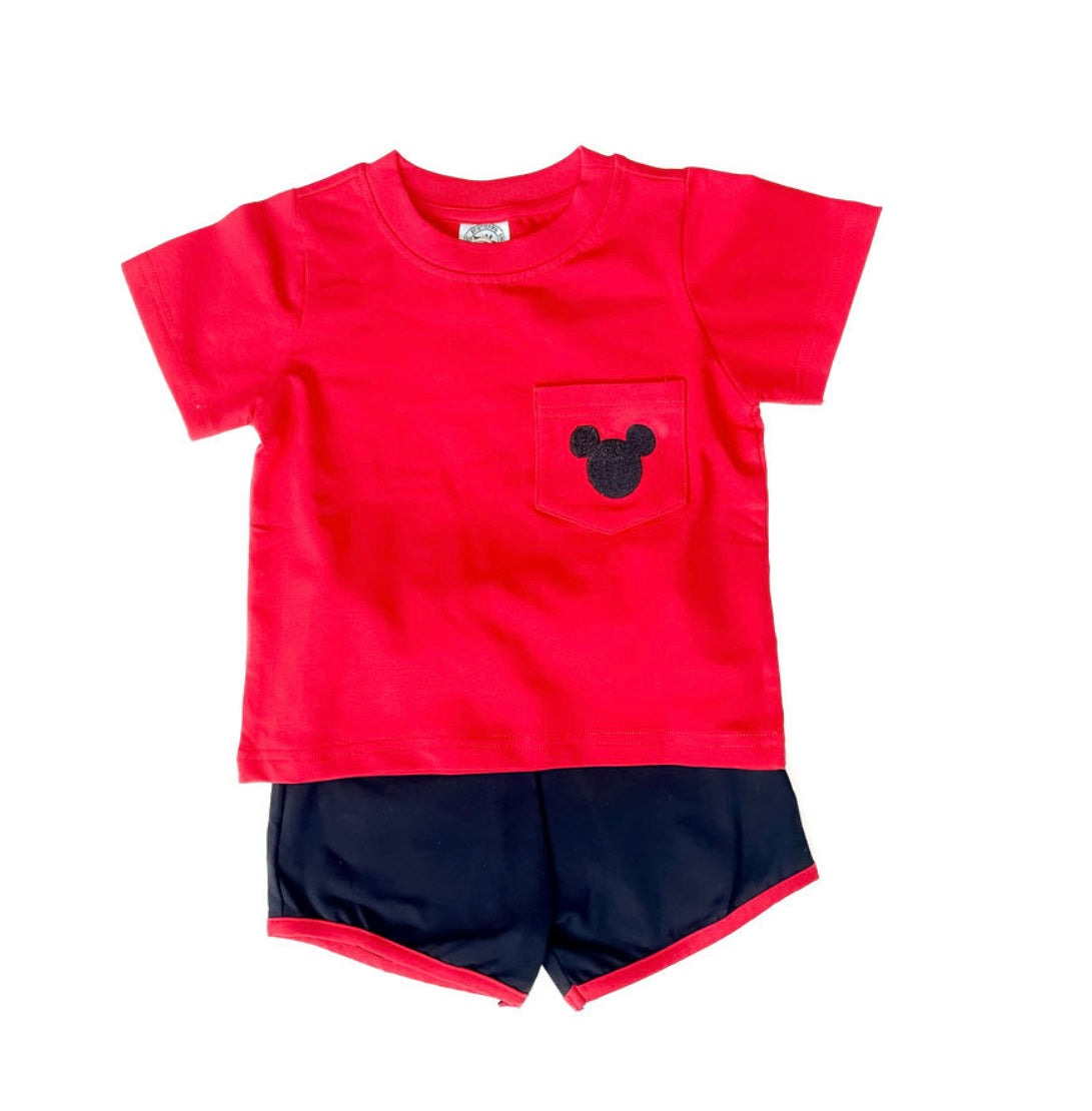 Mouse Pocket Boy Short Set