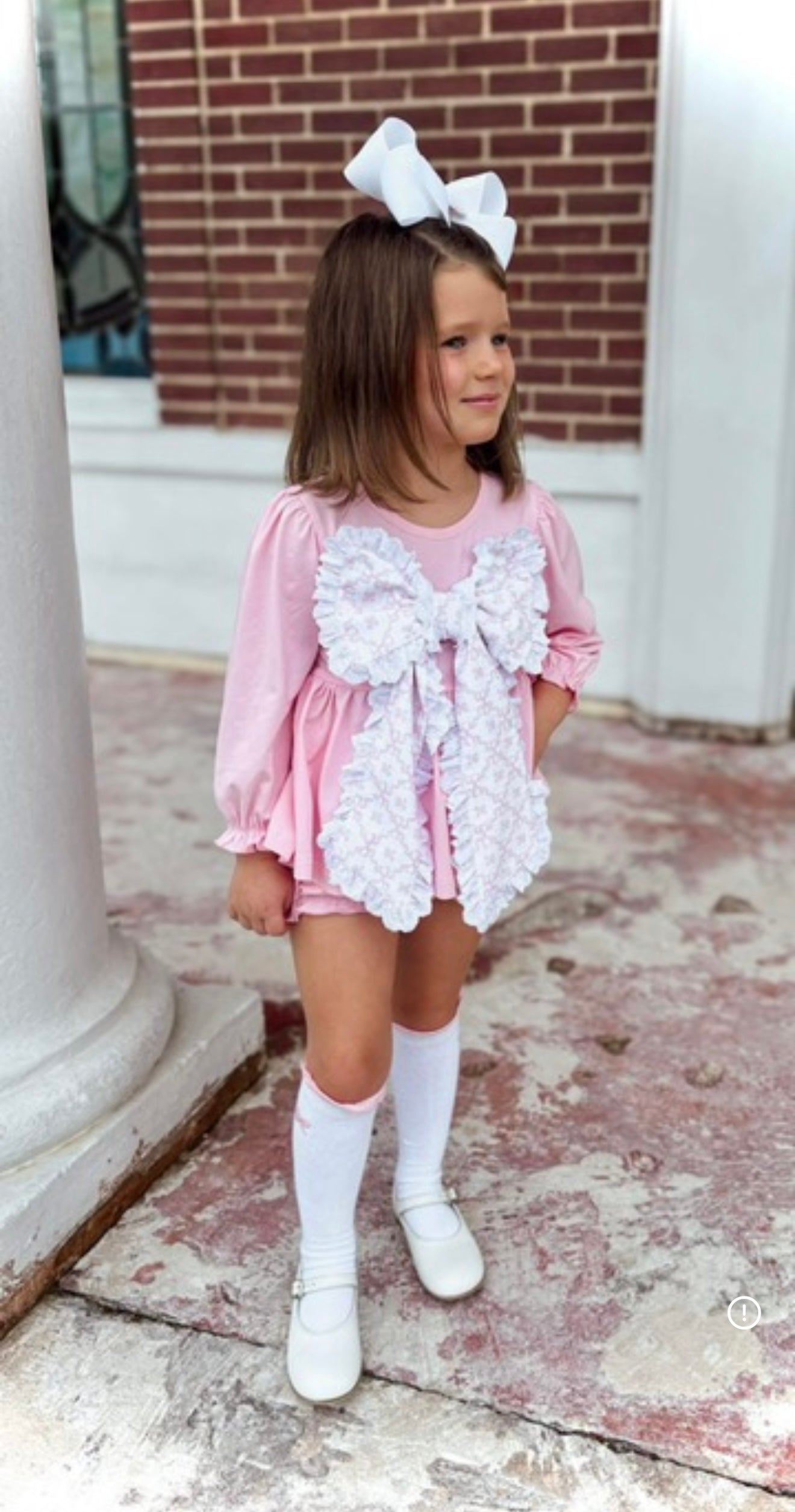 Pink Hearts Bow Front Bloomer Set