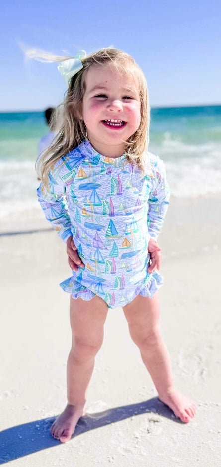 Port and Starboard Girl One Piece Rashguard