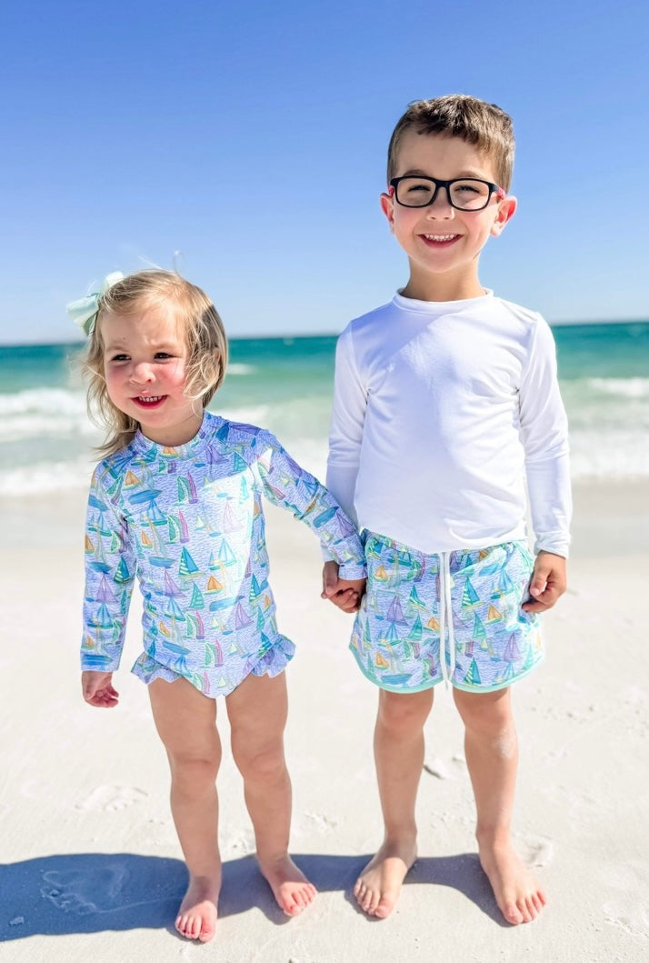 Port and Starboard Girl One Piece Rashguard