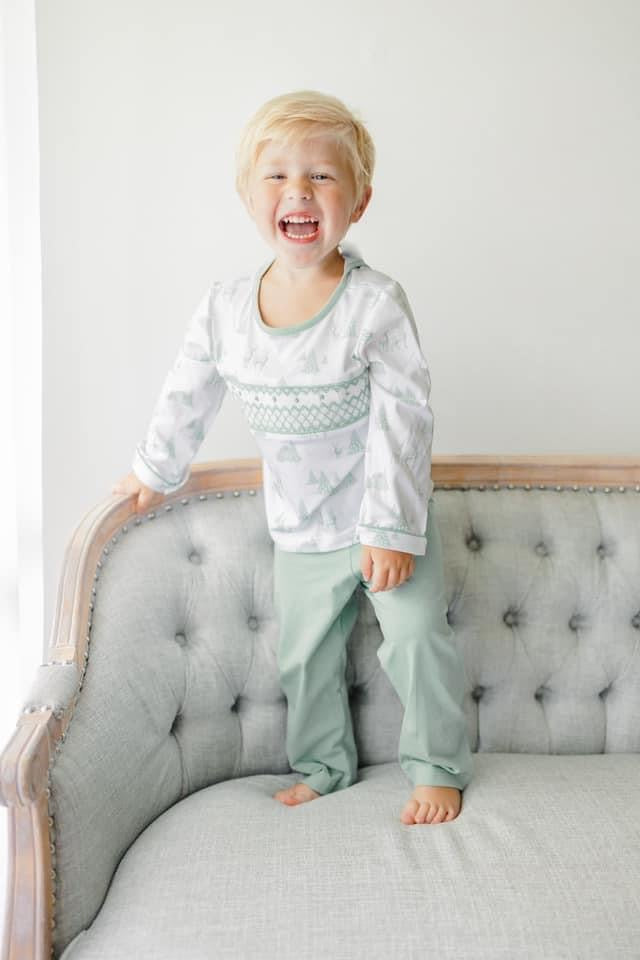 Christmas Toile Boy Pant Set