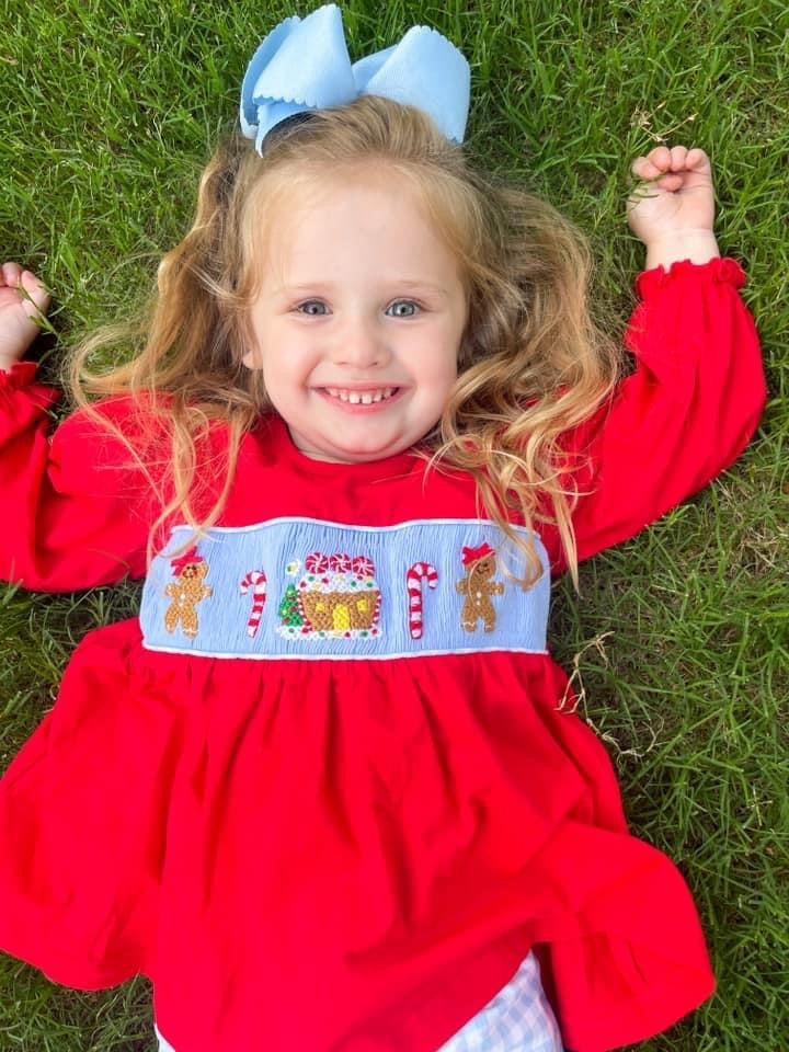 Gingerbread on Red Girl Pant Set