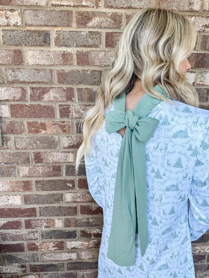 Christmas Toile Mom Shift Dress