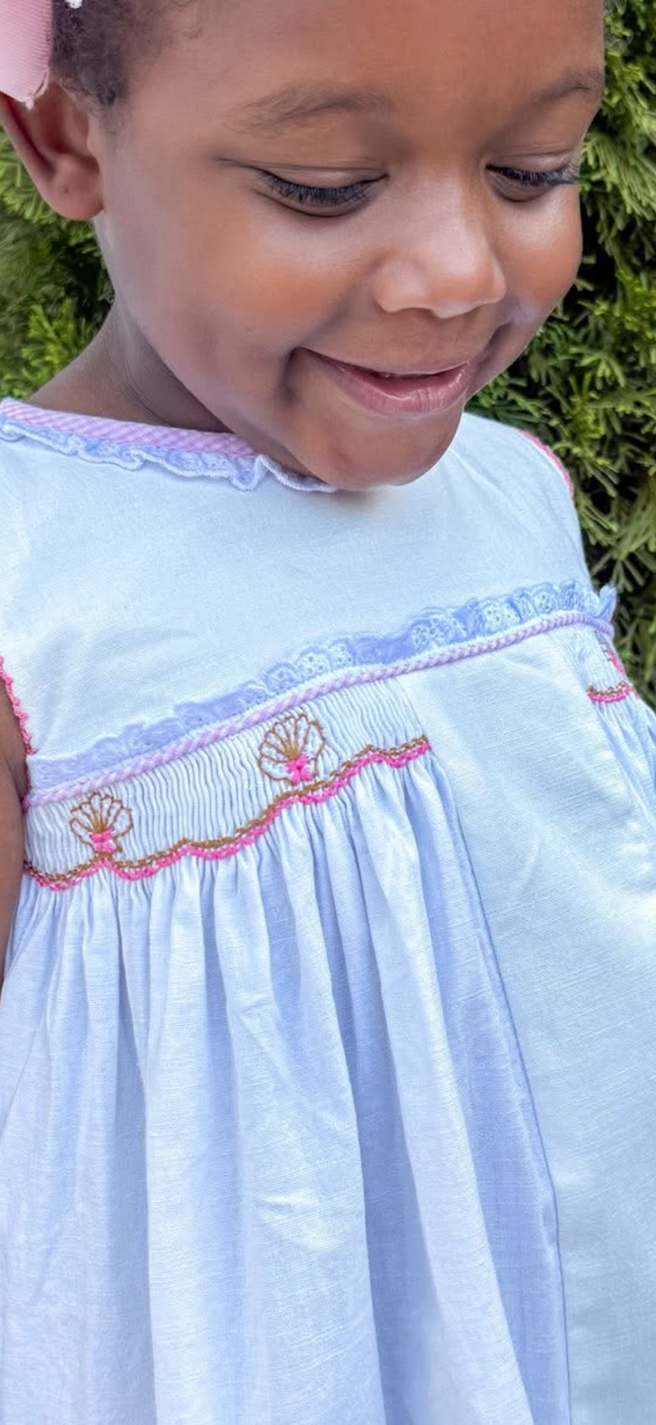 Smocked Shell Girl Short Set