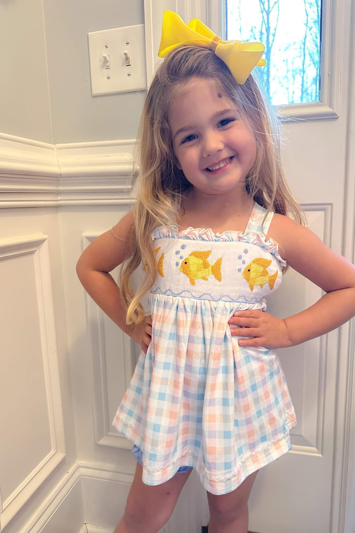 Smocked Fish Girl Short Set