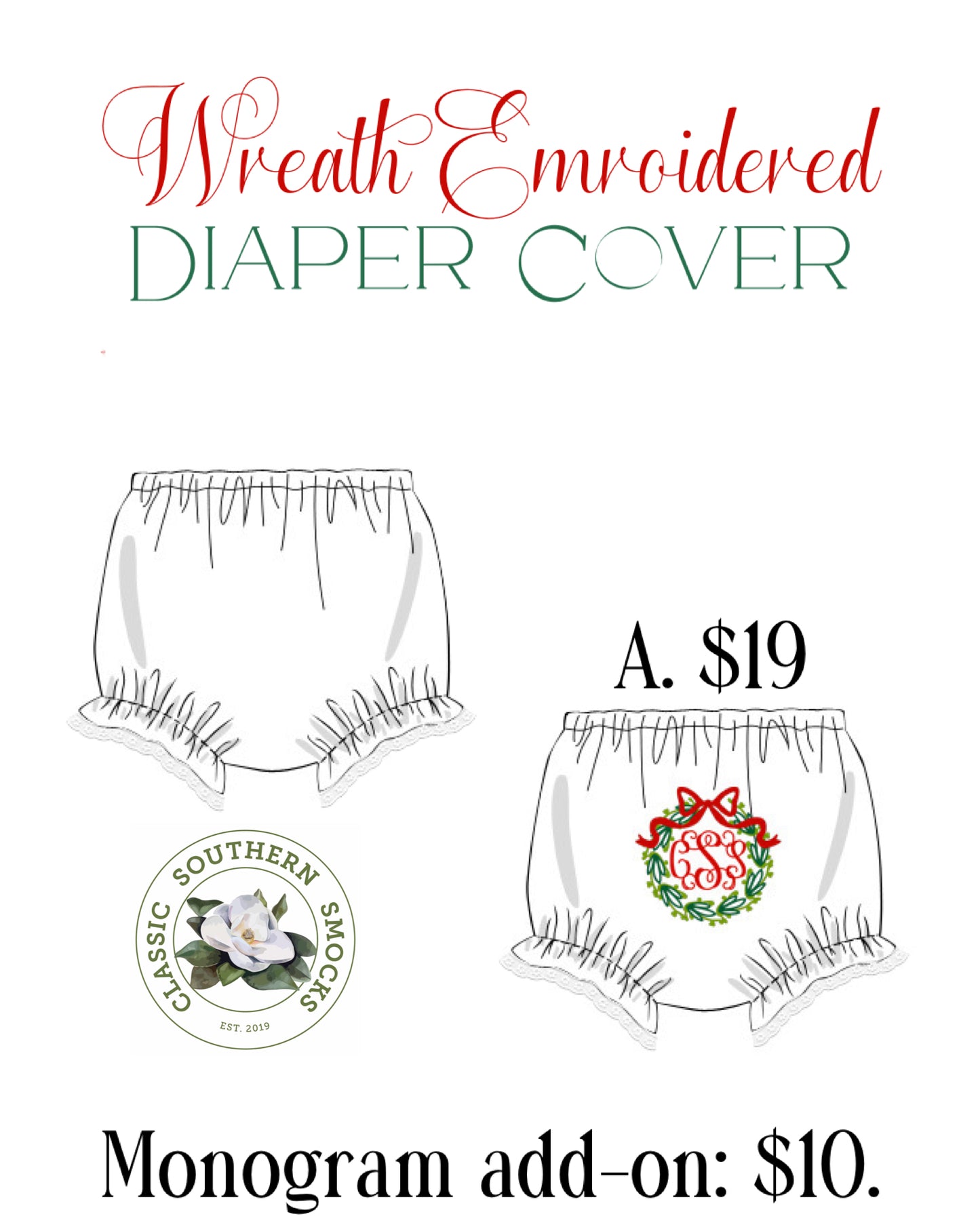 PO90 Wreath Diaper Cover
