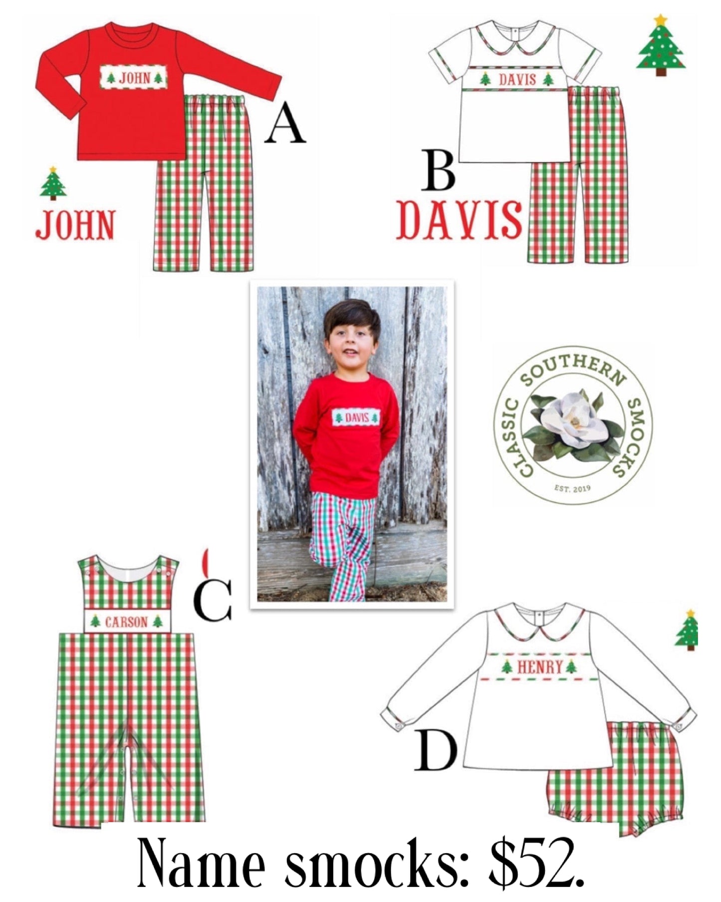 PO90 Boy Name Smock Collection