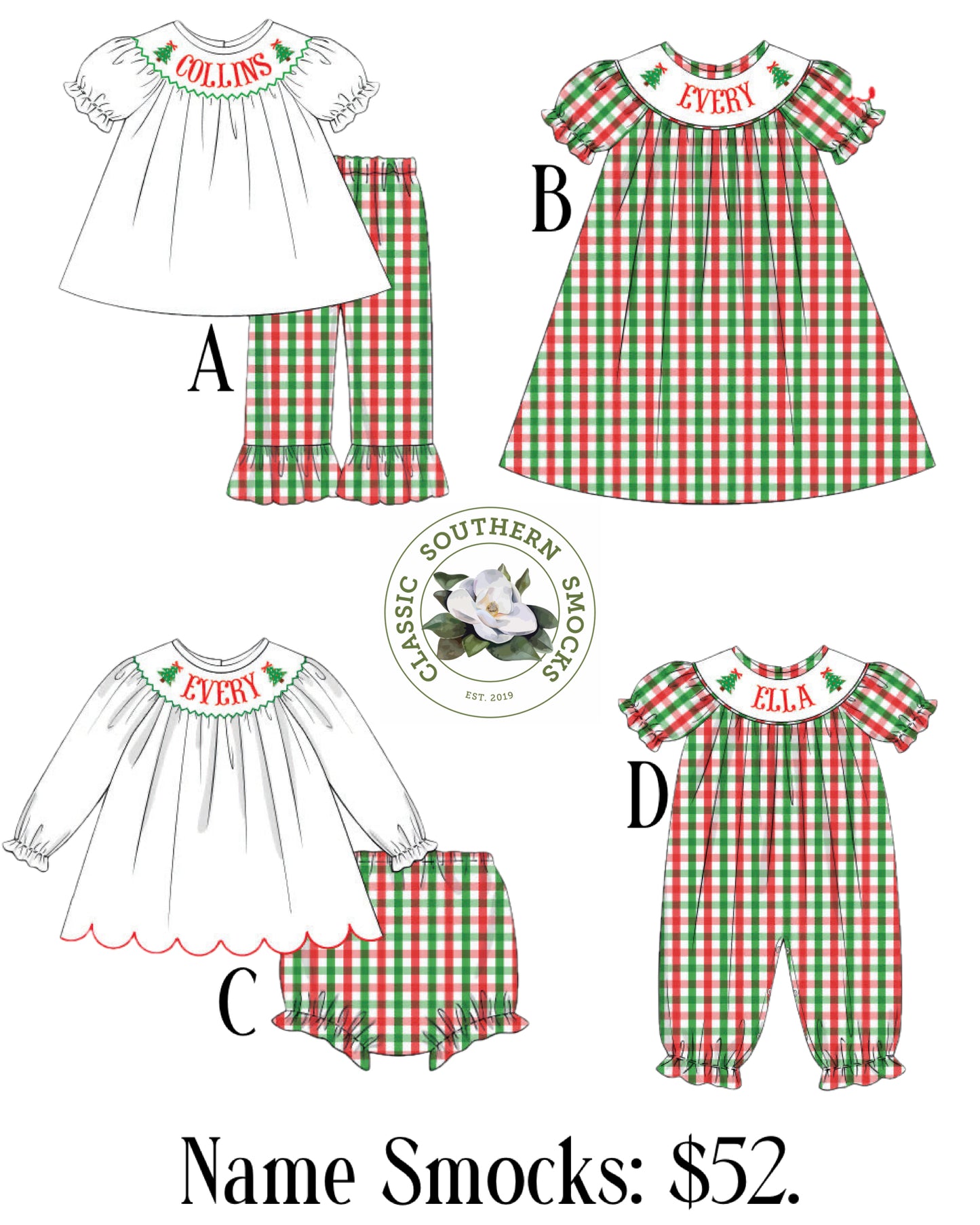 PO90 Girl Name Smock Collection