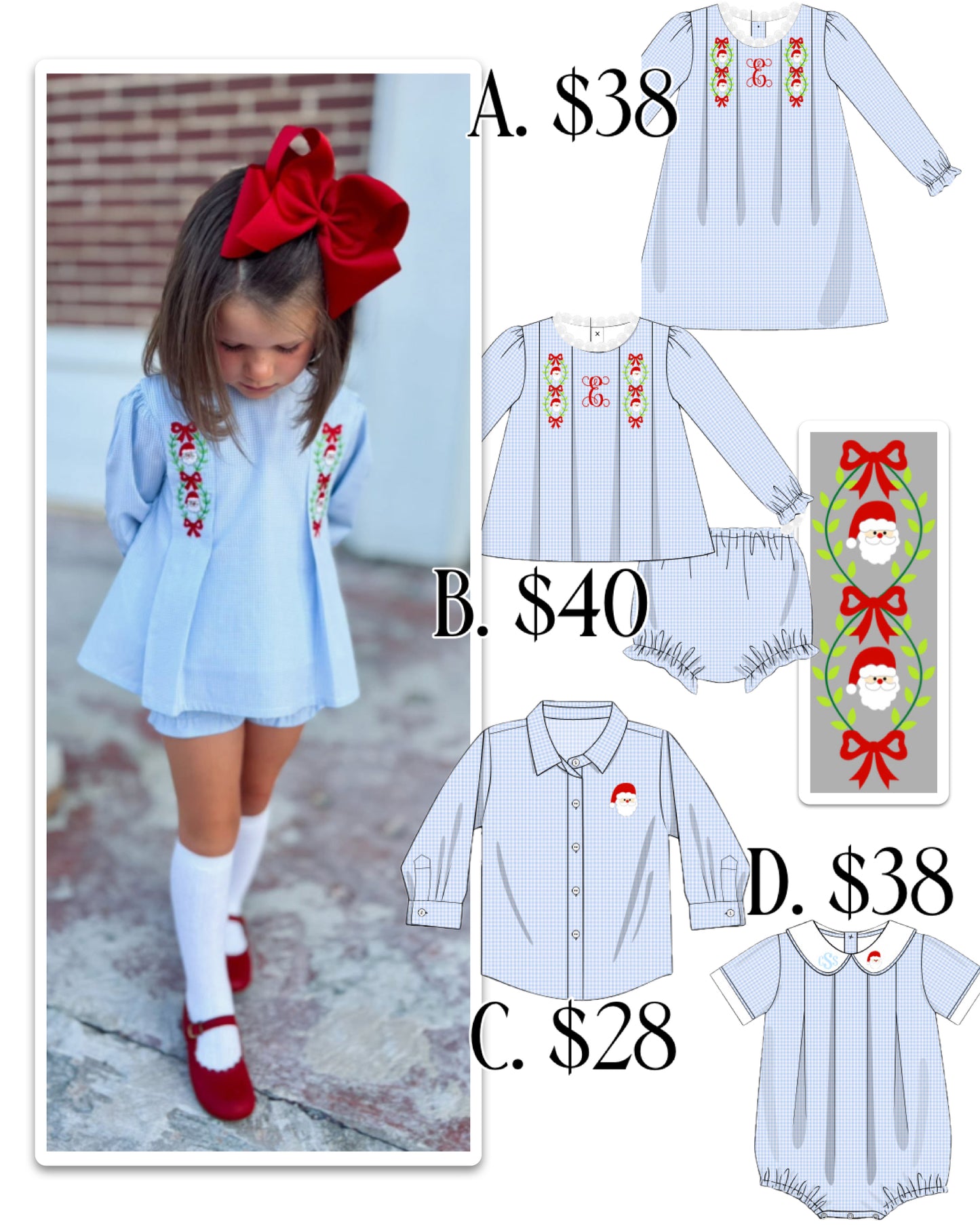 PO91 Embroidered Santa Collection