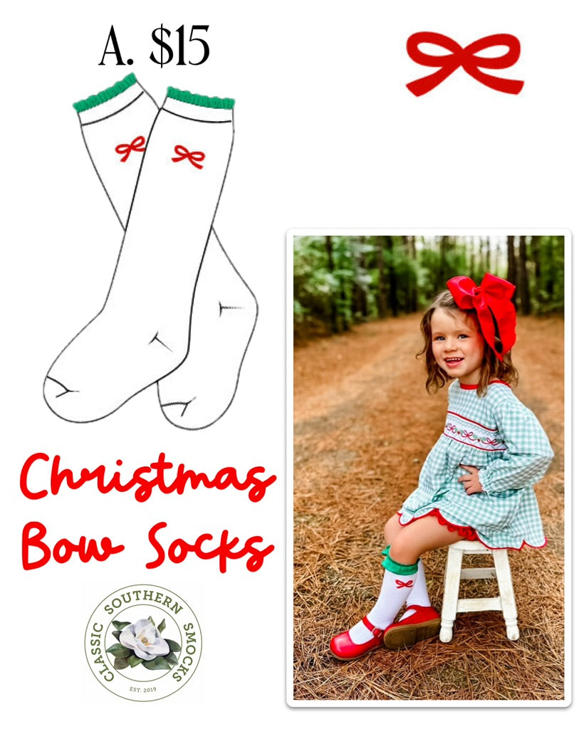 PO89 Christmas Bow Socks Collection