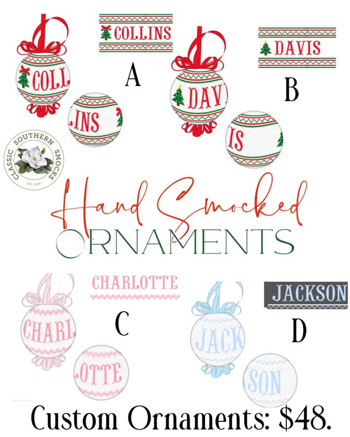 PO91 Name Smock Ornament Collection