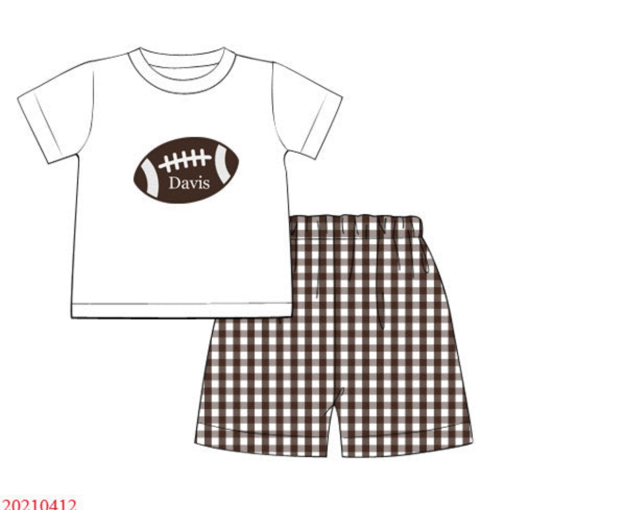 Football Applique Short Set