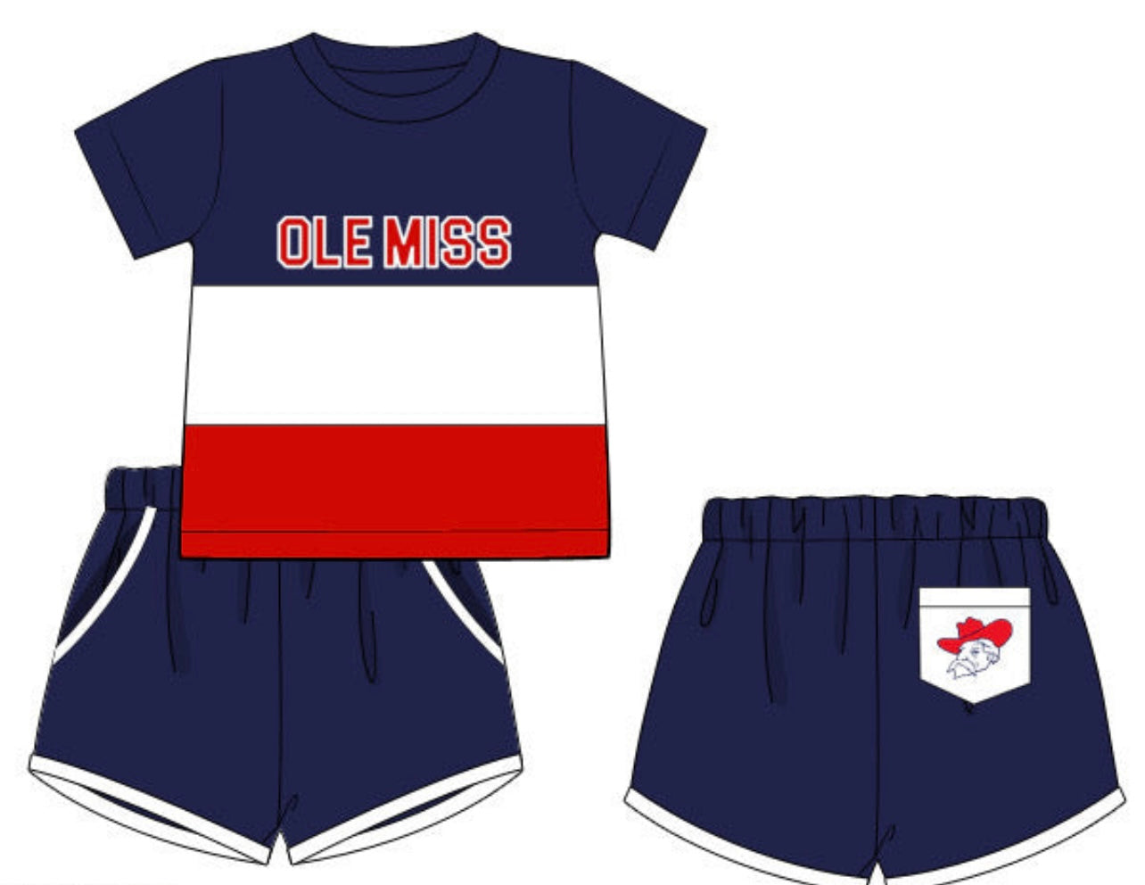 Ole Miss Colorblock Boy Short Set