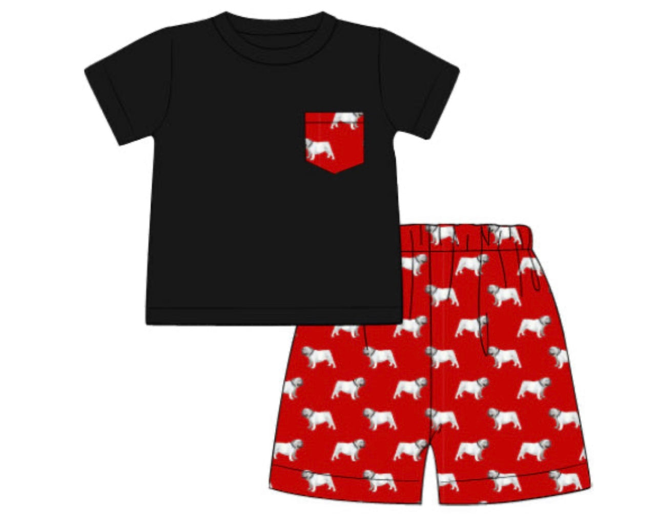 Bulldog Boy Short Set
