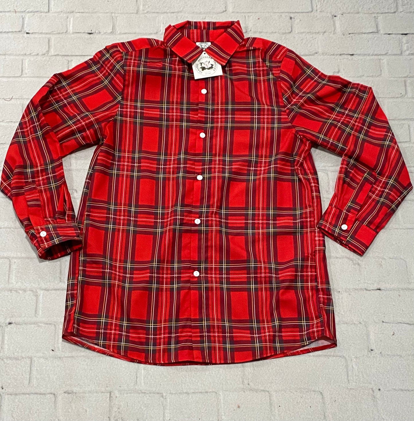 Christmas Plaid Dad Button-down