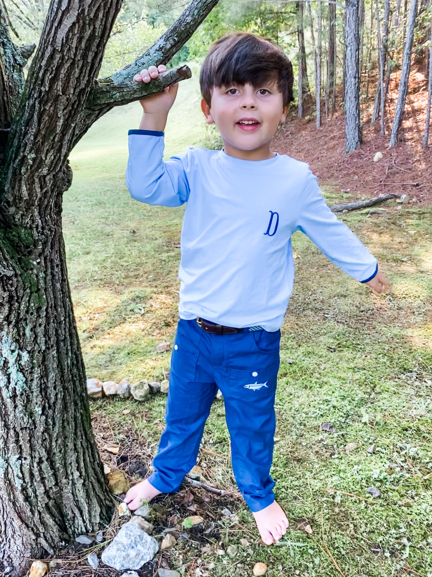 Light Blue Shirt With Elbow Patches