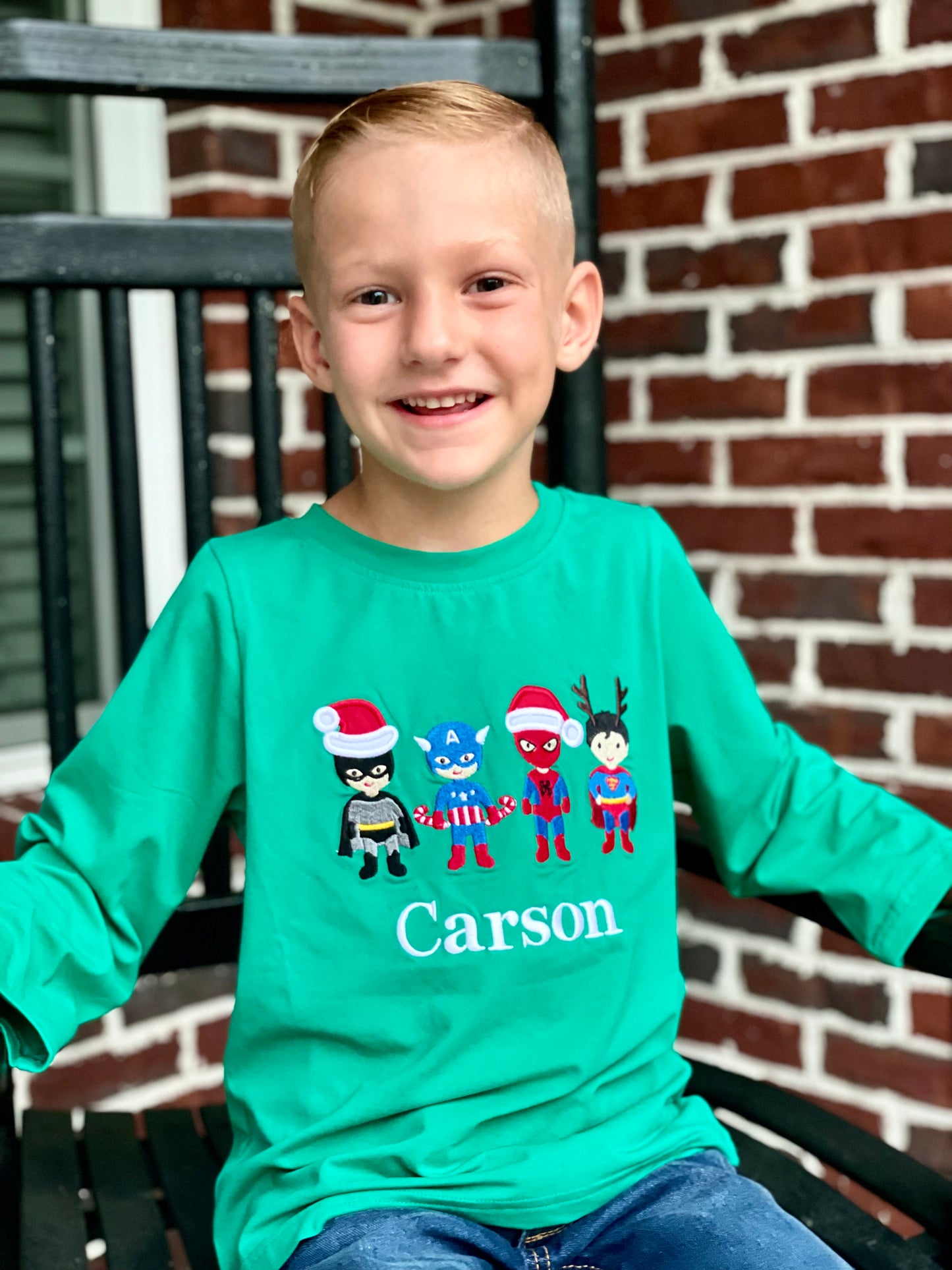 Superhero Christmas Applique Shirt