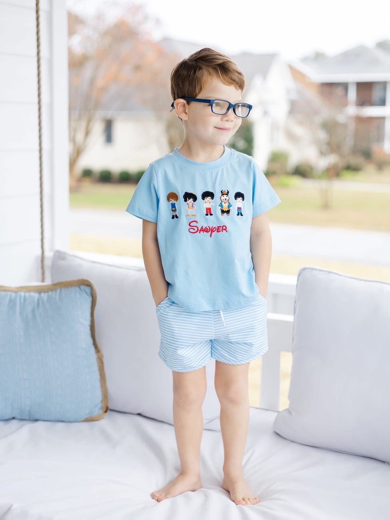 Prince Applique Boy Short Set