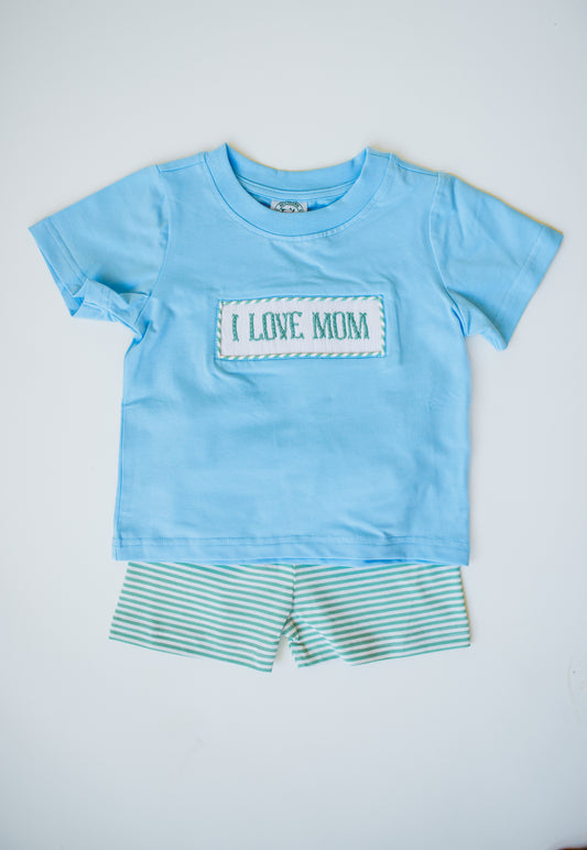 "I Love Mom" Boy Short Set