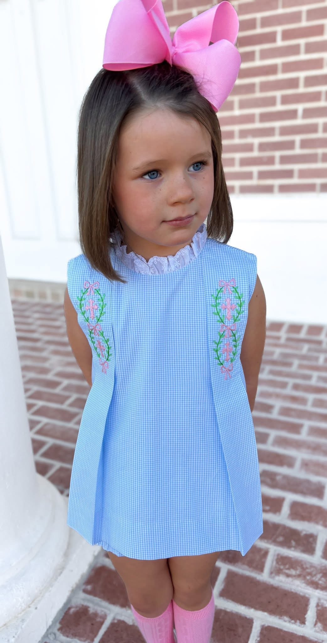 Embroidered Cross Bloomer Set