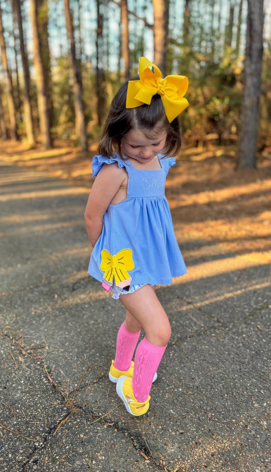 Pencil Bow Bloomer Set