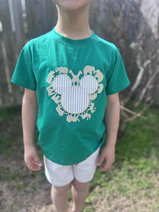 Animal Mouse Applique Boy Short Set