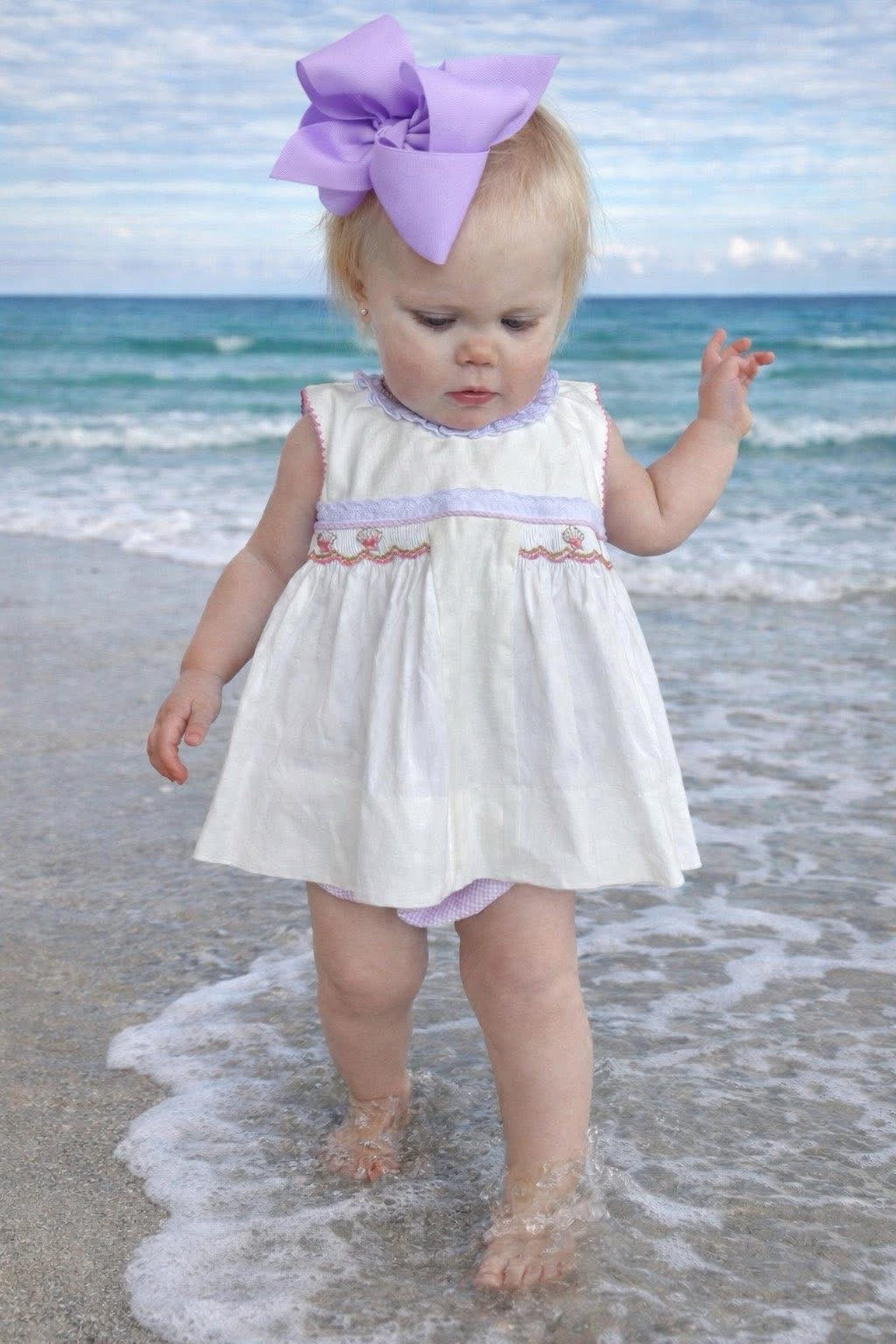 Smocked Shell Bloomer Set