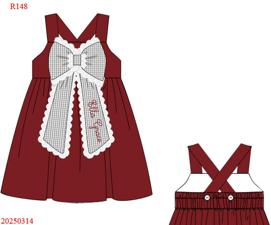 Bows of Fall Gray and Crimson Dress