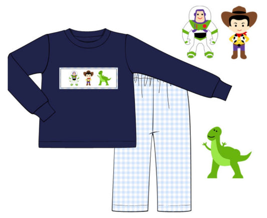 Smocked Toy Friend Boy Pant Set