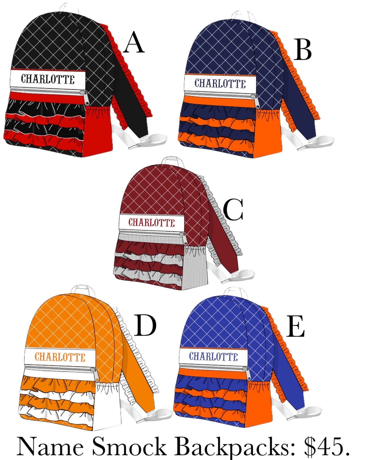 PO74 Fall Name Smock Girl Backpack Collection