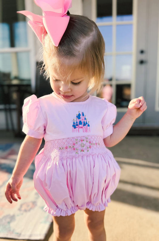 Pink Embroidered Castle Bubble