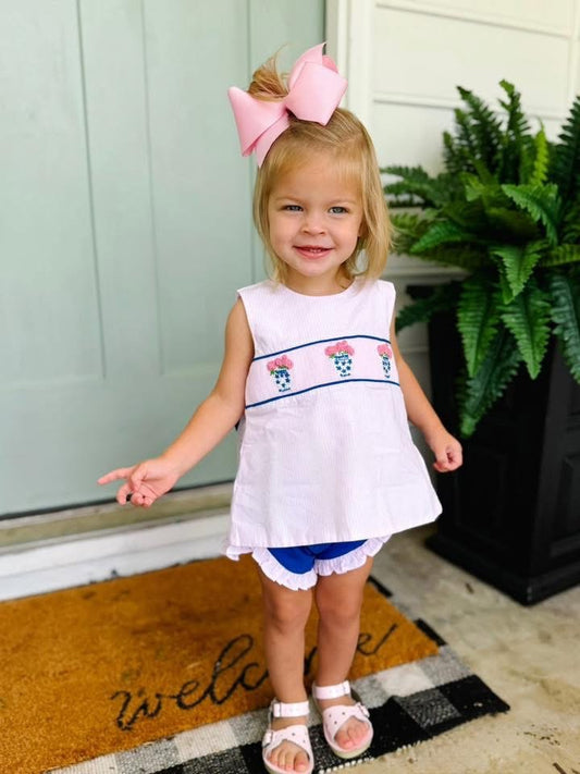 Smocked Ginger Jar Short Set