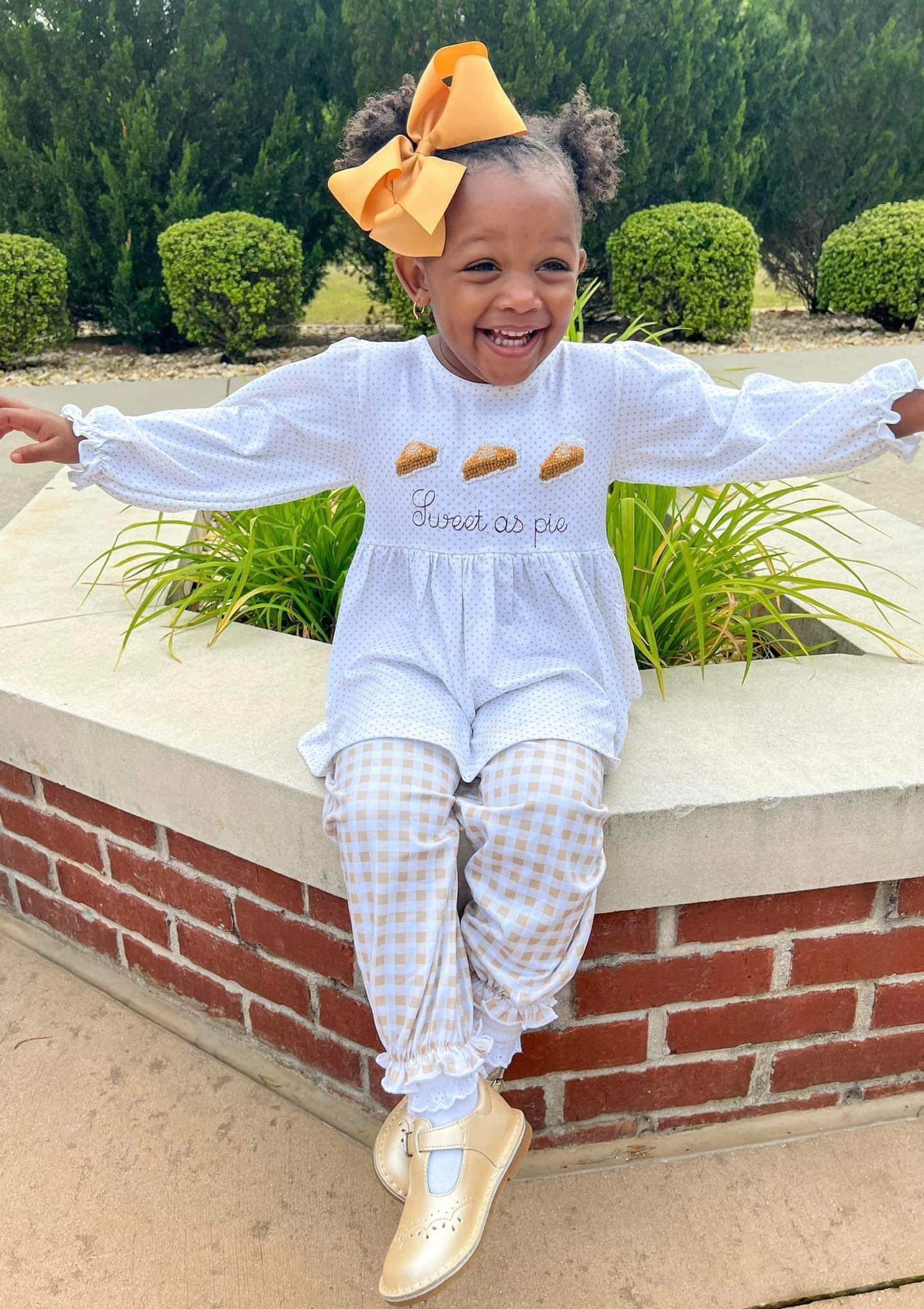 Sweet As Pie French Knot Girl Pant Set