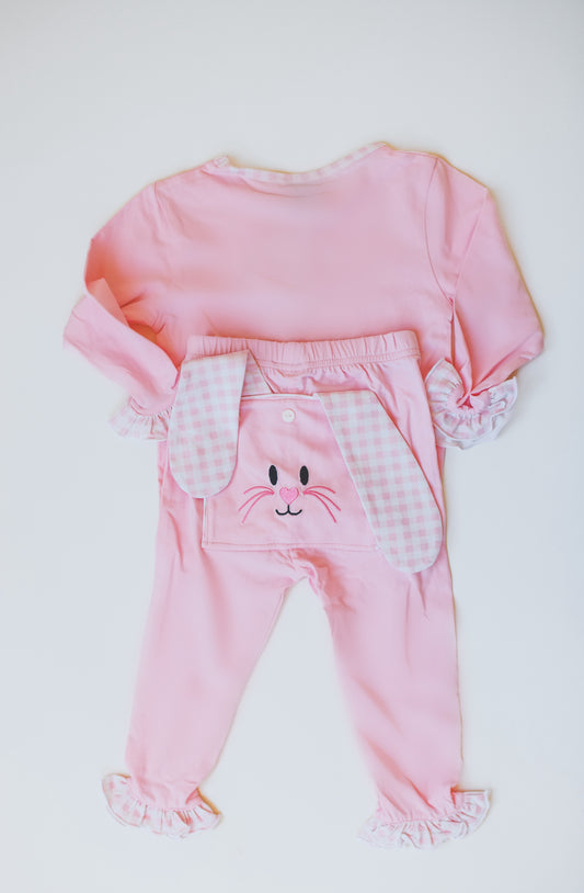 Pink Bunny Booty Flap Two Piece Classic Cozy