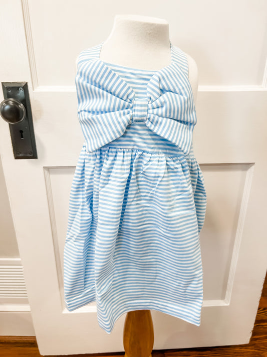 Blue Striped Knit Dress
