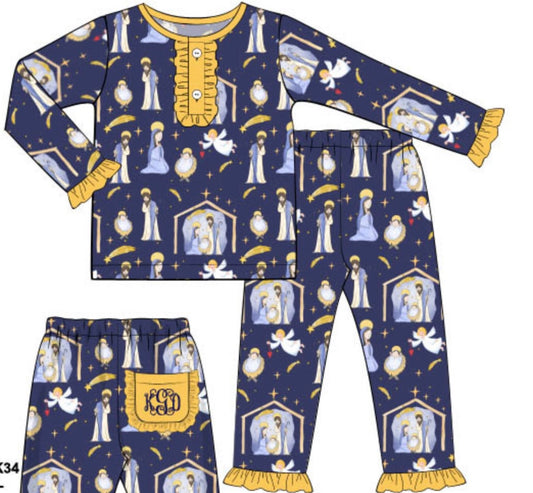 Girl Nativity Print Classic Cozy