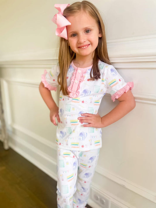 Watercolor Back to School Girl Classic Cozy