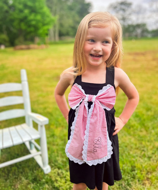 Bows of Fall Red and Black Dress